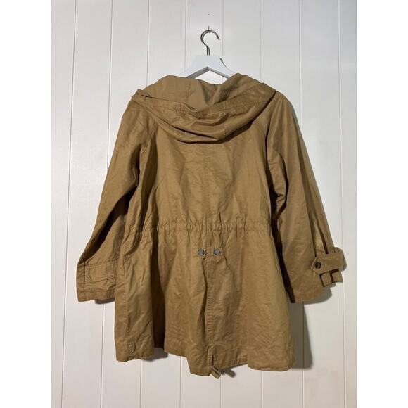 Zara Basic Khaki Hooded Outerwear Jacket Womens Size Small - Picture 6 of 9